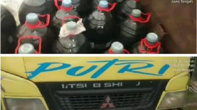 Modus Baru pengangsu BBM Solar Subsidi di Pati – Jawa Tengah oper tab dari tangki Truk Dam ke Galon air.