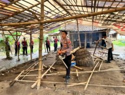 Markas Sabung Ayam di Jurangjero, Desa Singowangi, Kec. Kutorejo Mojokerto di obrak-abrik Polisi