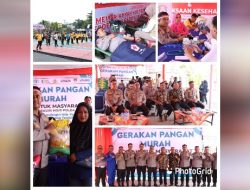 Polres Inhil Gelar Gerakan Pangan Murah, Meriahkan HUT RI ke-80 dengan Senam