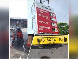 SPBU 54.614.27 Perak Jombang Layani Truk Mitsubishi berwarna Kuning Nopol AD 8424 PZ 5 Ton BBM Solar Subsidi