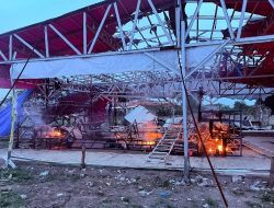 Lokasi Perjudian Sabung Ayam di Desa Pepe, Kecamatan Sedati, Sidoarjo Akhirnya dibakar Polisi